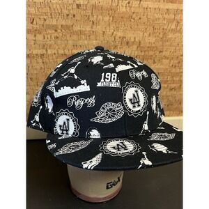 Air Jordan Flight Hat Men 7 3/4 Black All Over‎ Logo Print Jumpman Fitted Cap